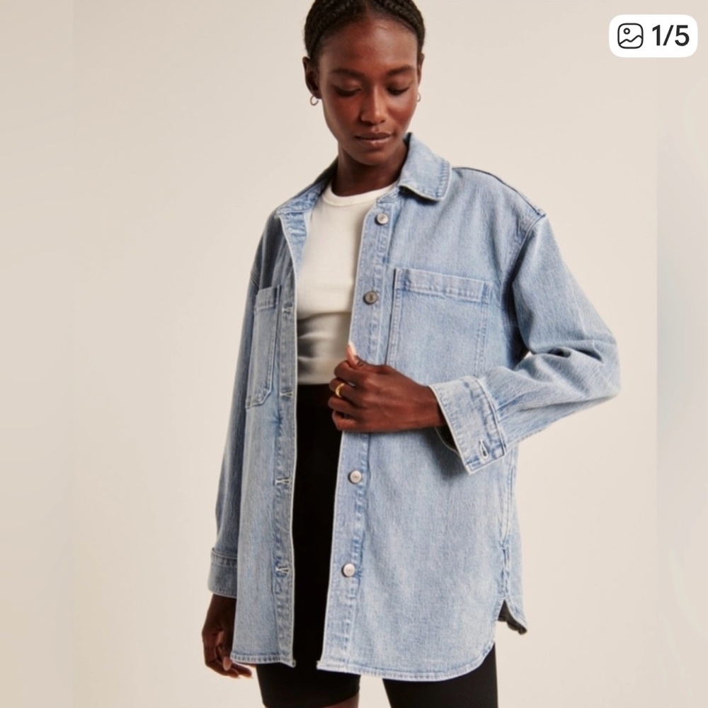 Abercrombie & Fitch Blue Jean shirt Jacket